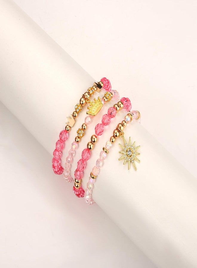 NLCAC Pink Green Witch Princess Friendship Matching Bracelets Pink Northern Star Crown Bracelets for Glinda Fans Witch Merch Jewelry BFF Couples Accessories Gifts - Image 2