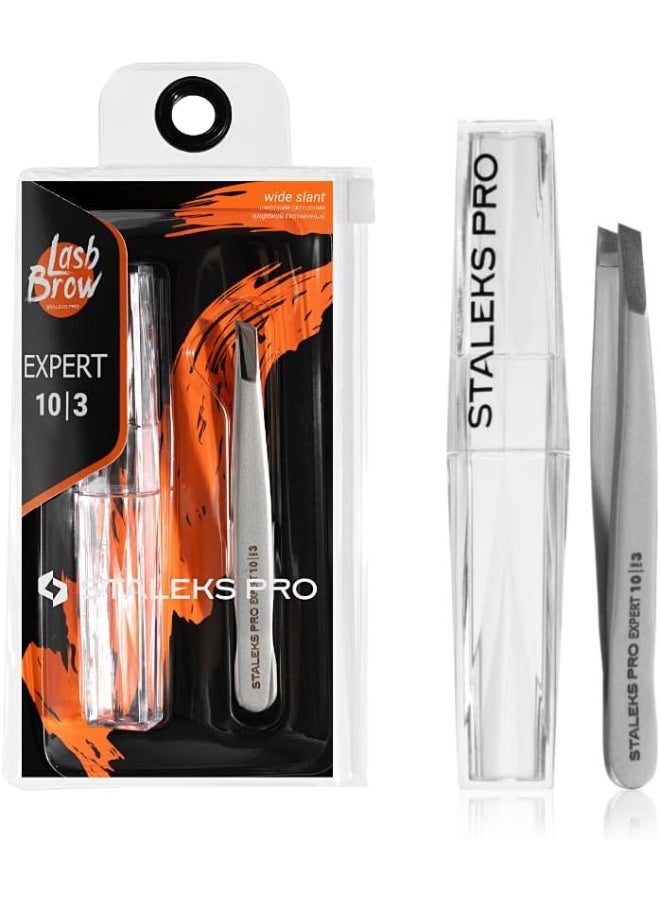 STALEKS PRO eyebrow tweezers expert 10 type 3 wide beleved Made of steel - Image 1