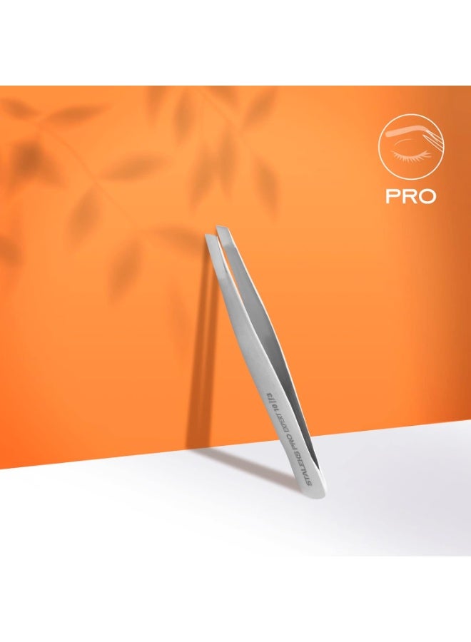 STALEKS PRO eyebrow tweezers expert 10 type 3 wide beleved Made of steel - Image 3