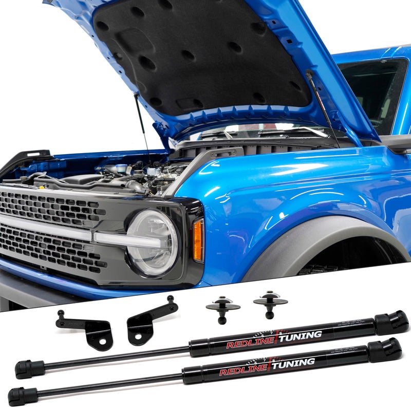 Redline Tuning 211103902 Hood MaxLIFT Plus System Compatible with Ford Bronco 2021 All Black Components Bolt in System