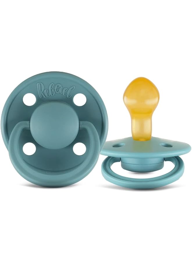 Rebael Mono Natural Rubber Round Pacifier Size 2 Baby 6M Plus 1 Pack Powder - Image 1