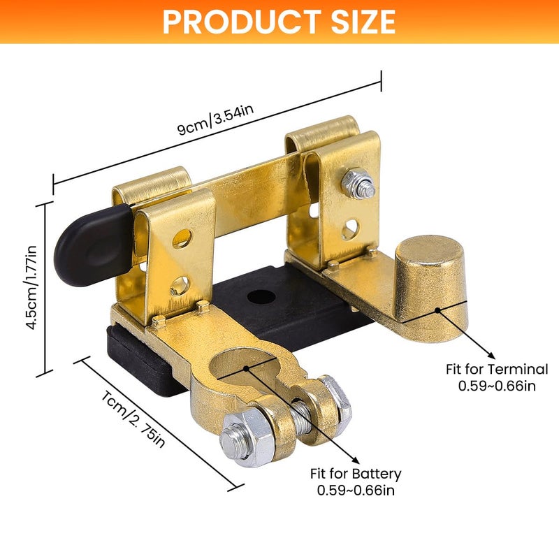 STHIRA ® Car Battery Battery Cut Off Switch Heavy-Duty Disconnect Switch Universal Terminal Kill for Cars - Image 2