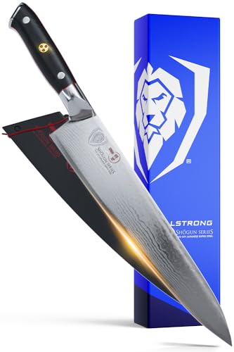 Dalstrong Chef Knife - 9.5 inch Blade - Shogun Series ELITE - Damascus - Japanese AUS-10V Super Steel - Black G10 Handle - Razor Sharp Kitchen Knife - Professional Full Tang Chef's Knife - Sheath - Image 1
