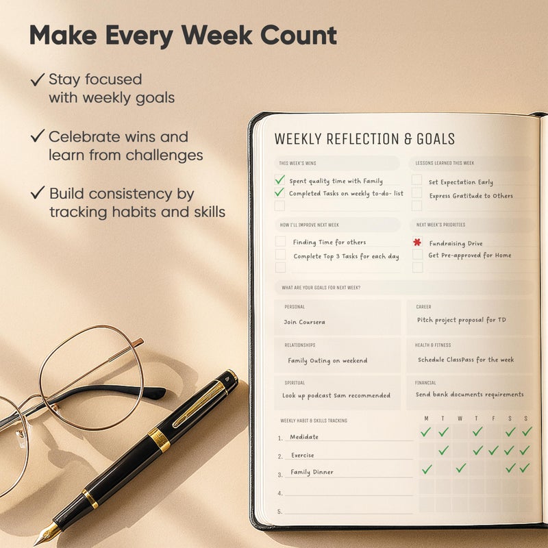 PRODUCTIVITY STORE Daily Planner 2026 (5" x 8") - The Ultimate Daily Workflow Planner with Hourly Schedule & Task List to Achieve Your Goals by PRODUCTIVITY STORE (A5, Black) - Image 5