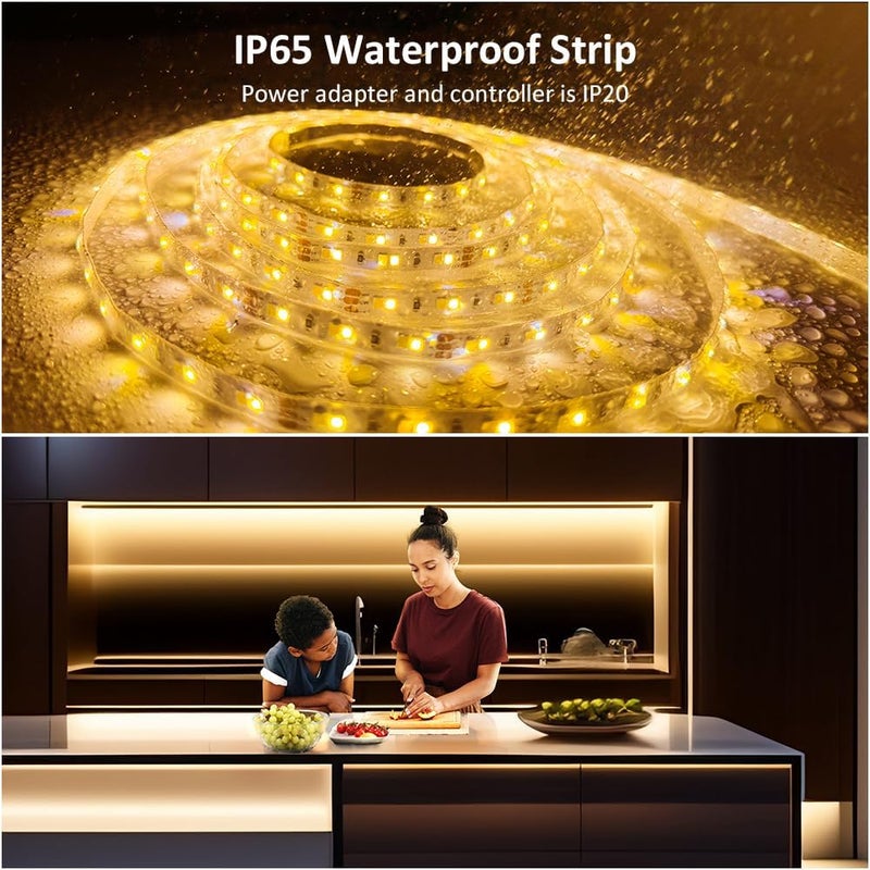 NOVOSTELLA 40ft Waterproof Tunable White LED Strip Lights, Dimmable Flexible Rope Light 3000K-6500K 12V Tape Light with Remote, Ribbon for Outdoor and Indoor Bedroom Home Mirror Kitchen Cabinet - Image 2