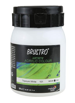 BRUSTRO BRUSTRO Artists Acrylic 500ml (Titanium White)  - Image 1