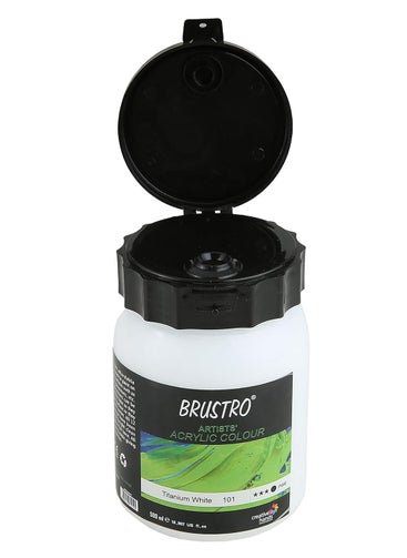 BRUSTRO BRUSTRO Artists Acrylic 500ml (Titanium White)  - Image 2