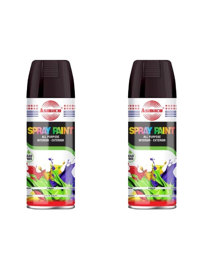 Asmaco Spray Paint - Black - 400 Ml - Set of 02
