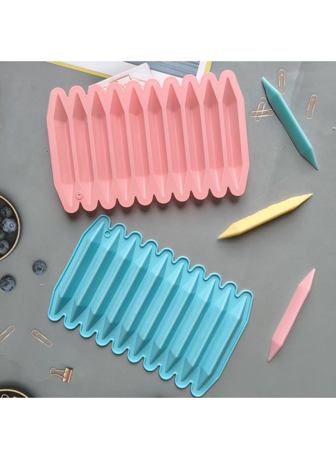 10 Consecutive Crayon 741 Silicone Mold Biscuit Chocolate Mold Candy Stick Mold Cake Decoration Baking Utensils-Color:Rice Powder - Image 4