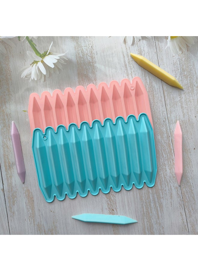 10 Consecutive Crayon 741 Silicone Mold Biscuit Chocolate Mold Candy Stick Mold Cake Decoration Baking Utensils-Color:Rice Powder - Image 2