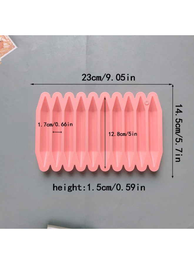10 Consecutive Crayon 741 Silicone Mold Biscuit Chocolate Mold Candy Stick Mold Cake Decoration Baking Utensils-Color:Rice Powder - Image 5