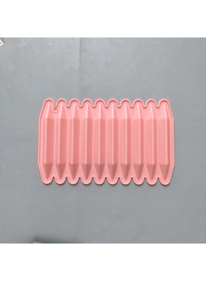 10 Consecutive Crayon 741 Silicone Mold Biscuit Chocolate Mold Candy Stick Mold Cake Decoration Baking Utensils-Color:Rice Powder - Image 1
