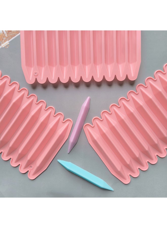 10 Consecutive Crayon 741 Silicone Mold Biscuit Chocolate Mold Candy Stick Mold Cake Decoration Baking Utensils-Color:Rice Powder - Image 3