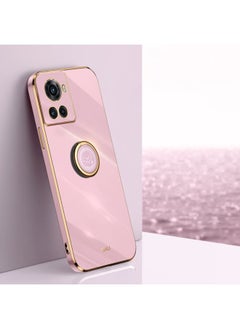 Case Cover For For OnePlus Ace XINLI Straight Edge 6D Electroplate TPU Phone Case with Ring Holder(Cherry Purple)