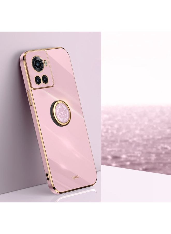 HuHa - Case Cover For For OnePlus Ace XINLI Straight Edge 6D Electroplate TPU Phone Case with Ring Holder(Cherry Purple) - Image 1