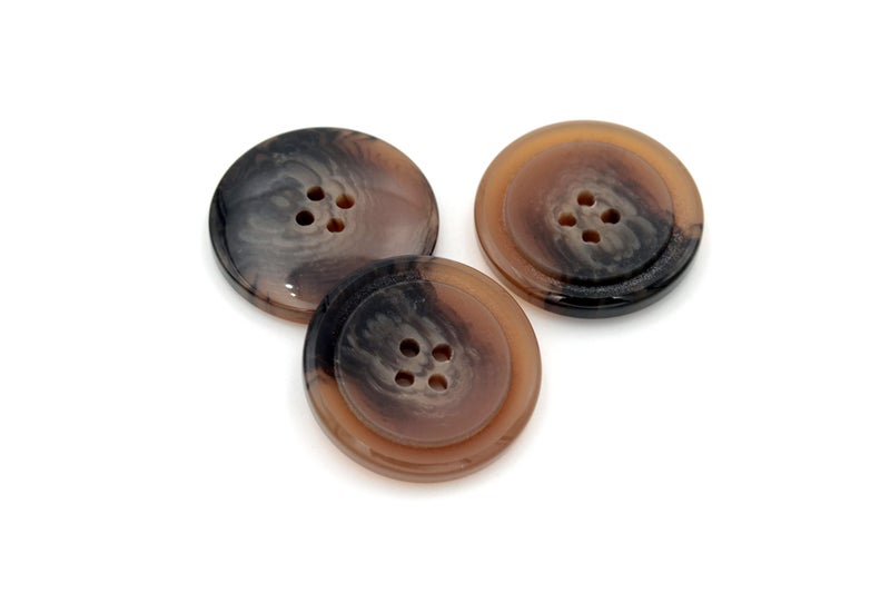 vingol 20PCS 4 Holes Sewing Round Craft Buttons Resin Snaps for Blazer Shirts DIY Accessories Brown 23mm 