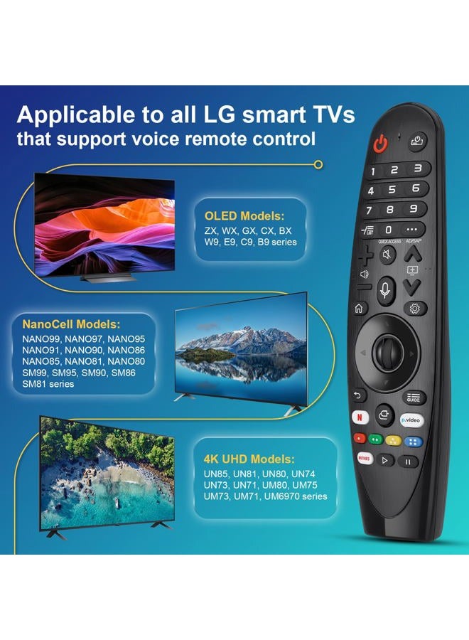 ENJOYLink Voice Replacement Magic-Remote-Control for LG-Smart-TVs,for LG OLED UHD QNED NanoCell 4K 8K Models,for LG AN-MR20GA AN-MR19BA AKB75855501 Remote with Pointer,Voice Function - Image 3