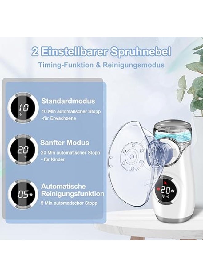 Ultralight Portable Inhaler with Digital Display - Nebulizer Device for Adults & Children - Complete Set with Mask & Mouthpiece - Image 3