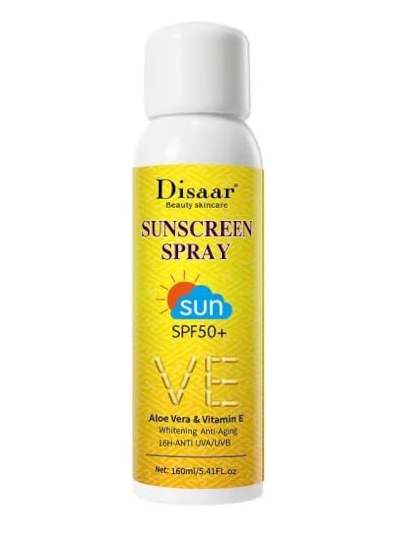 Disaar - Sunscreen Spray SPF 50 with Aloe Vera & Vitamin E 160ml - Image 1