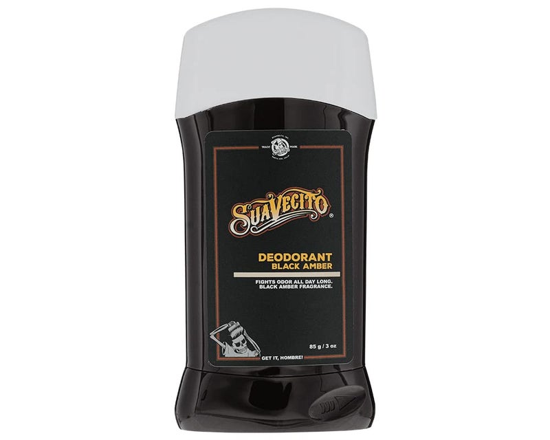 Suavecito Black Amber Scent Stick Deodorant Underarms Men's Grooming Aluminum Free Combats Odor All Day Long - Image 1