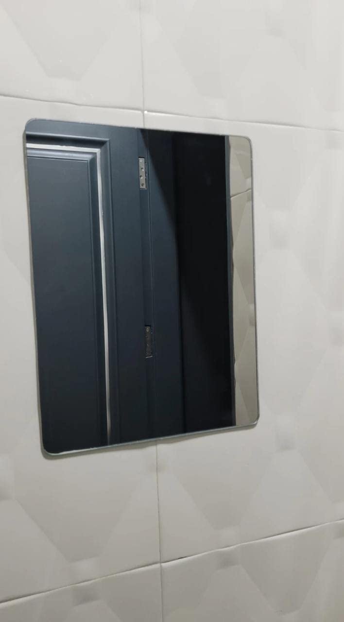 windowera No Drill Require Easy Stick Mirror Bathroom Mirror Size 9 inch x 12 inch Large
