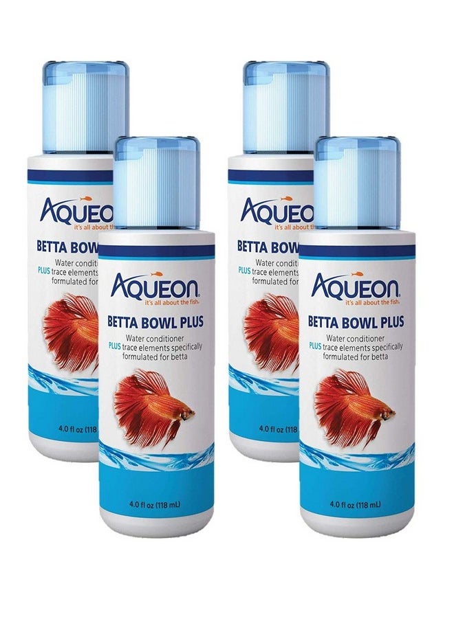 أكيون عبوة من 4 قطع من مرطب ومزيل الكلور من Aqueon Betta Bowl Plus، سعة كل عبوة 4 أونصات سائلة  - Image 1