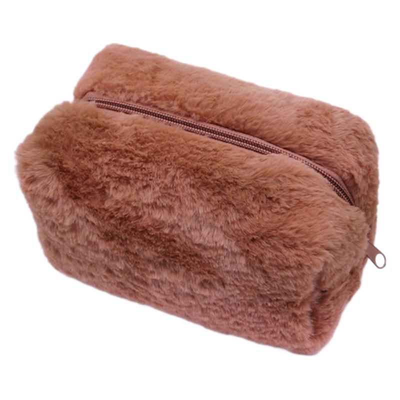 Plush Macaron Makeup Bag Candy Color Soft Pouch Purple - Image 4