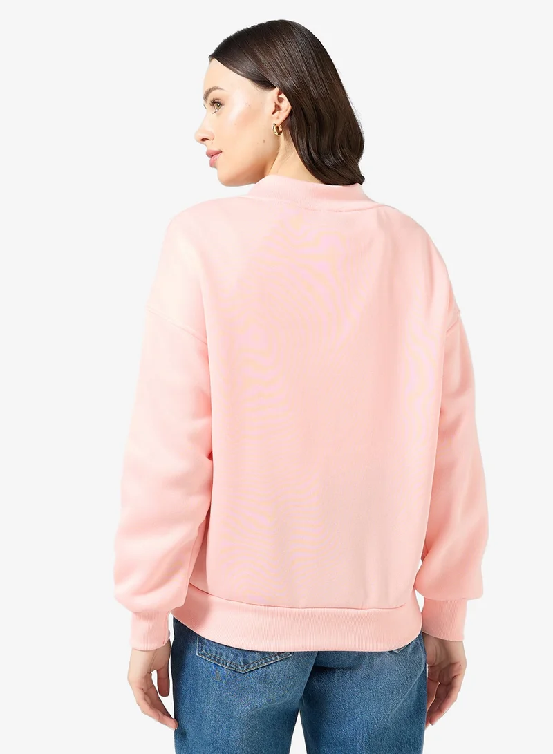 Ginger Basics Soft Touch V Neck Oversize Sweatshirt