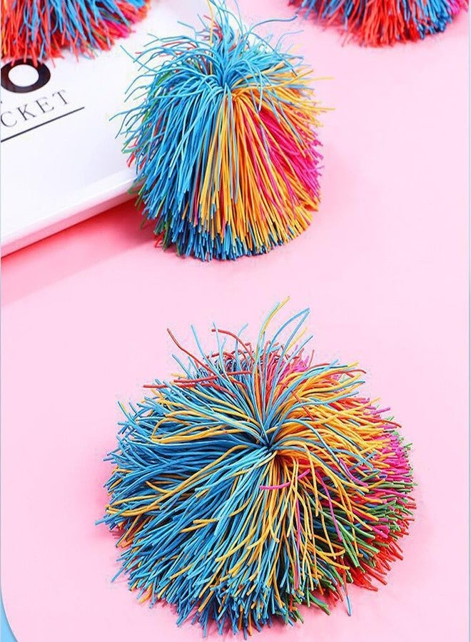 Estimable 16 PCS Sensory Fidget Stringy Balls, Multicolor Soft Rubber Bouncy Stress Balls, Pull Stretch Elastic Ball Toy Rainbow Fidget Party Favors - Image 3