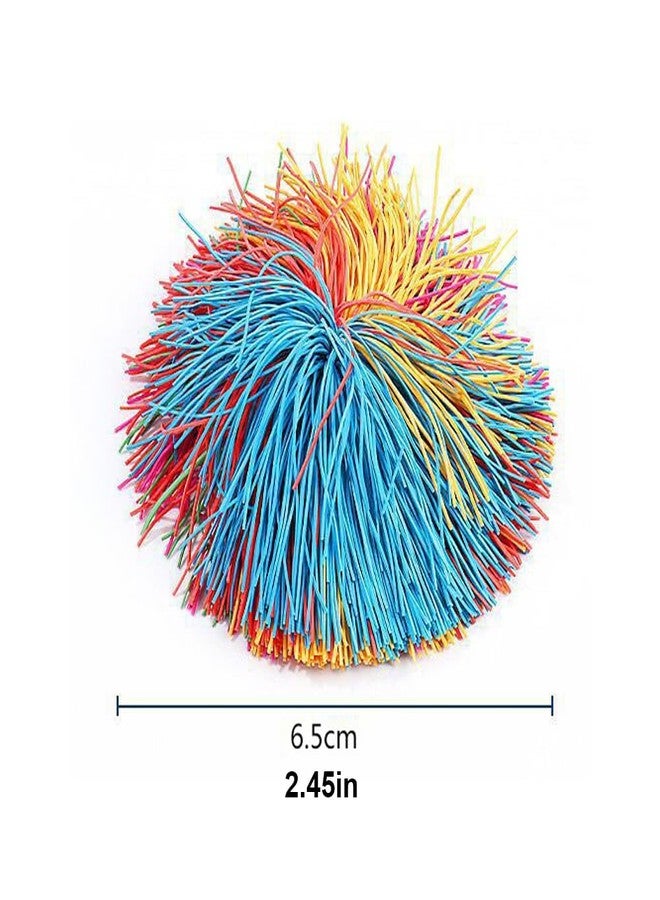 Estimable 16 PCS Sensory Fidget Stringy Balls, Multicolor Soft Rubber Bouncy Stress Balls, Pull Stretch Elastic Ball Toy Rainbow Fidget Party Favors - Image 2