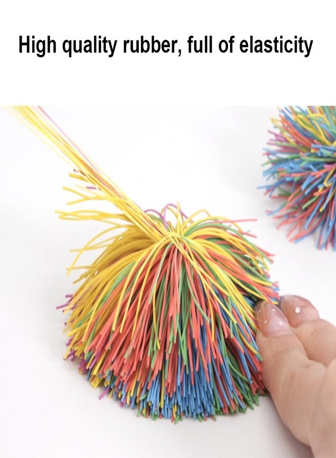 Estimable 16 PCS Sensory Fidget Stringy Balls, Multicolor Soft Rubber Bouncy Stress Balls, Pull Stretch Elastic Ball Toy Rainbow Fidget Party Favors - Image 5