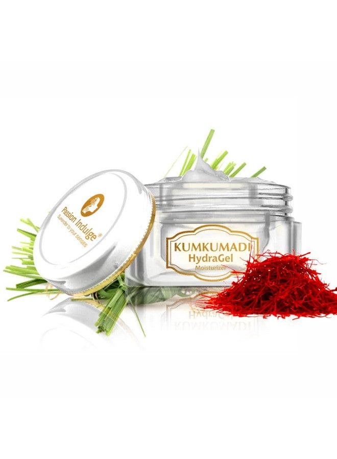 passion indulge Kumkumadi Natural Hydragel Moisturizer Spf 15 Unisex For Anti-Aging, Glowing, Shine And Brightness With Saffron, Vetiver Oil, And 16 Herbs For All Skin Types - 50Gm - Image 1