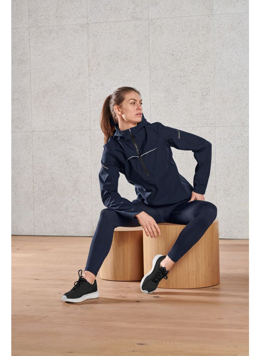 Tchibo Women Regular Fit Half Zip Running Windbreaker Jacket, Navy Blue  - Image 1