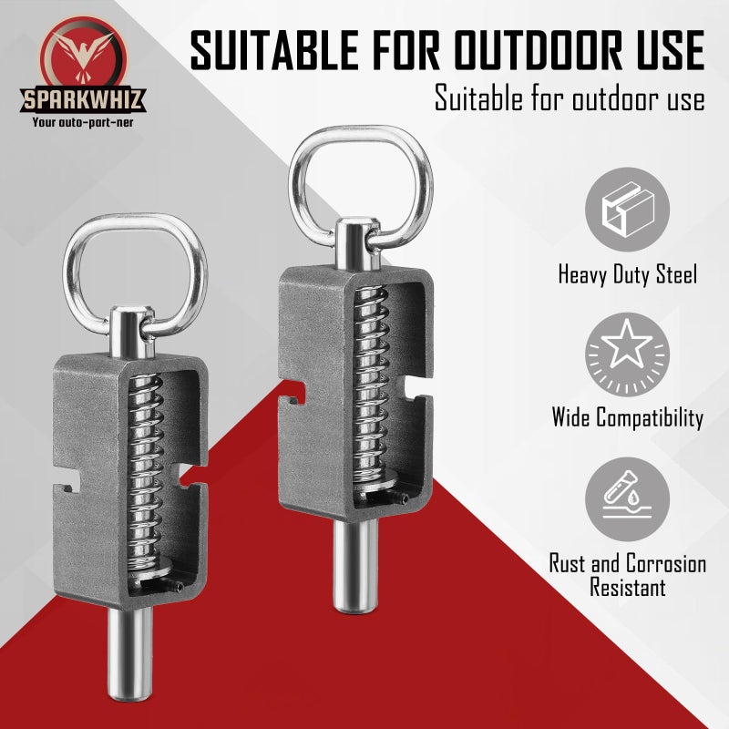 SPARKWHIZ Weld-On 5/8" Spring Latch Assembly with Plain Tube, Trailer Gate Latch, Pack of 2 - Image 3