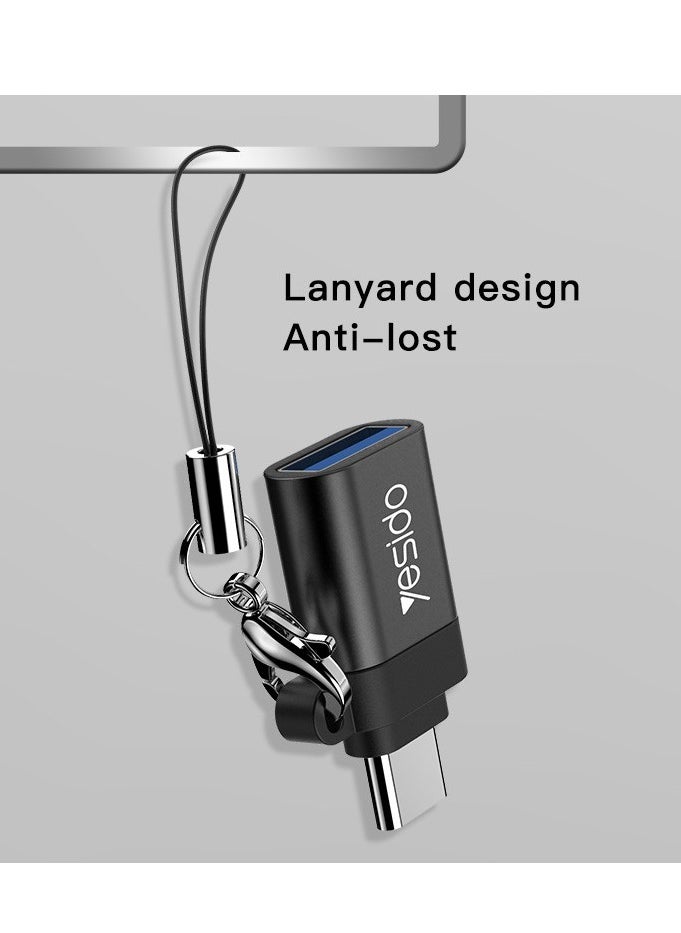 Yesido - GS06 Mini Function Mobile Phone Power Data Transmit Convert Card Reader Type-C To USB OTG Adapter - Image 1