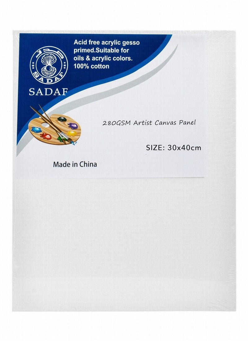 Sadaf 1-Piece Canvas Panel Board 30x40cm Size 280gsm Thickness  - Image 1
