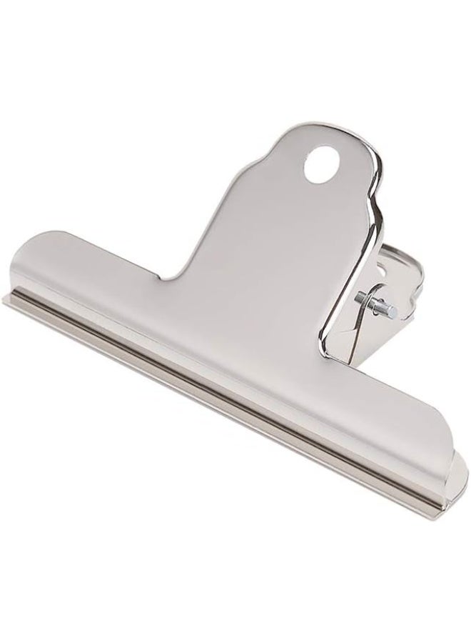 145 mm Large Stainless Steel Binder Clips, Metal File Money Clips Clamps for Paper Food Bags Home Office School Supplies (Silver) - Image 1