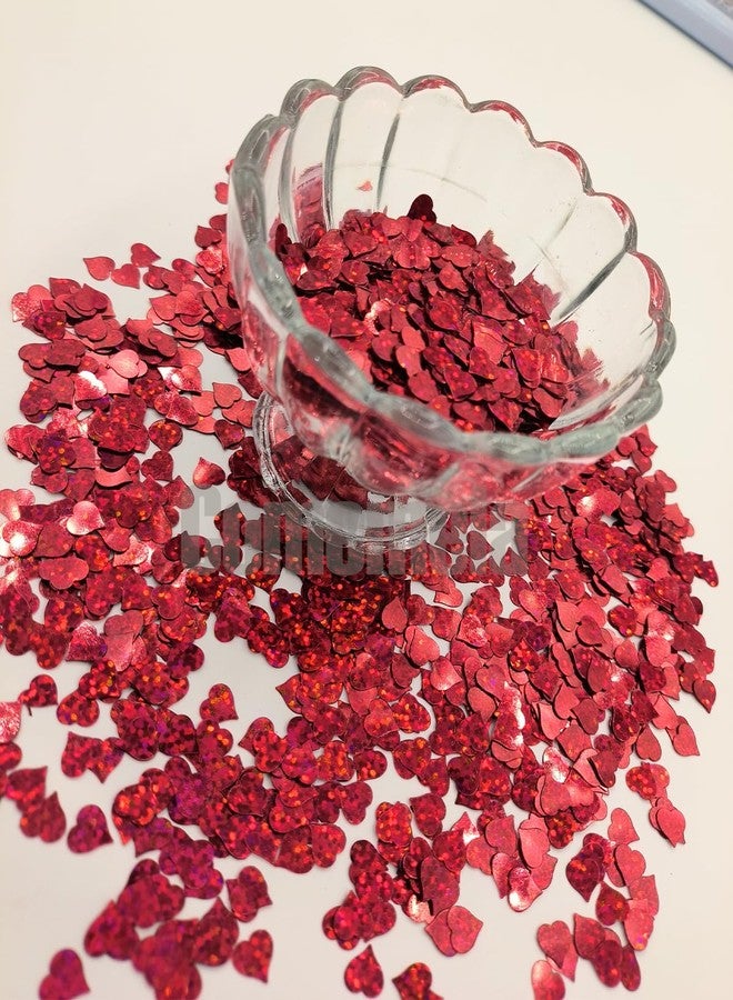 Comemela Heart Confetti Bulk - Glitter Hearts Shaped Sprinkles for Weddings, Valentines Day Decorations, Photo Shoots, Envelope Stuffing, Party Supplies & Memory Keepsakes (Red) - Image 3