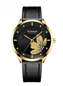 CURREN 9048 Ladies Waterproof Round Watch Simple Flowers Belt