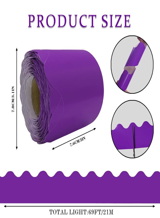 YCDMLJC 69Feet Bulletin Board Borders,Classroom Decor,Suitable for Poster Boards,Whiteboard,Wall Decoration,Party,Decoration with Classroom Border Panels(Purple) - Image 2