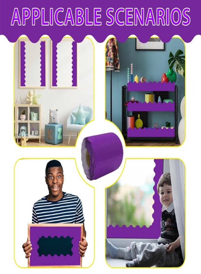 YCDMLJC 69Feet Bulletin Board Borders,Classroom Decor,Suitable for Poster Boards,Whiteboard,Wall Decoration,Party,Decoration with Classroom Border Panels(Purple) - Image 5