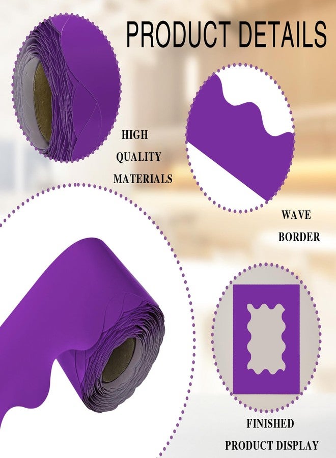 YCDMLJC 69Feet Bulletin Board Borders,Classroom Decor,Suitable for Poster Boards,Whiteboard,Wall Decoration,Party,Decoration with Classroom Border Panels(Purple) - Image 3