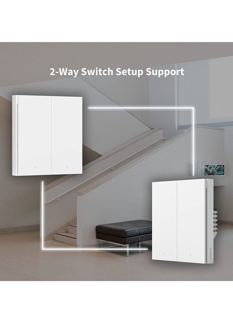AQARA H1 Smart Wall Switch (No Neutral, Double Rocker) Zigbee 3.0, Compatible with Apple HomeKit-White - Image 5
