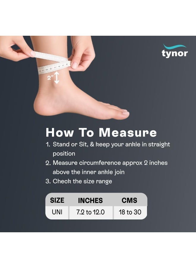 TYNOR Ankle Splint, Black, Universal Size, 1 Unit - Image 3