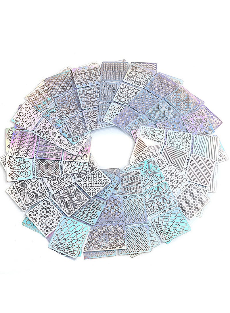 Goolsky 24 Sheets Laser Nail Art Hollow Stickers Nail Vinyls 3D Image Transfer Guide Stencil Set Irregular Pattern Mixed Decals - Image 3