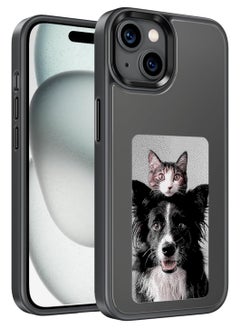 E-Ink Screen Phone Case, DIY Wireless NFC Photo Display Smart Phone Case, Custom Phone Protective Case, Anti-Drop Water-Resistant Ink Phone Case Compatible with iPhone 13, Black