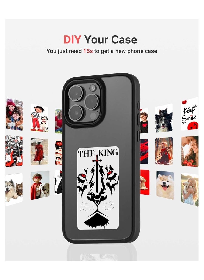 lekikpo - E-Ink Screen Phone Case, DIY Wireless NFC Photo Display Smart Phone Case, Custom Phone Protective Case, Anti-Drop Water-Resistant Ink Phone Case Compatible with iPhone 13, Black - Image 1