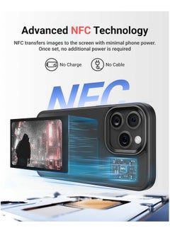 lekikpo E-Ink Screen Phone Case, DIY Wireless NFC Photo Display Smart Phone Case, Custom Phone Protective Case, Anti-Drop Water-Resistant Ink Phone Case Compatible with iPhone 13, Black  - Image 3