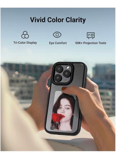 lekikpo E-Ink Screen Phone Case, DIY Wireless NFC Photo Display Smart Phone Case, Custom Phone Protective Case, Anti-Drop Water-Resistant Ink Phone Case Compatible with iPhone 13, Black  - Image 5