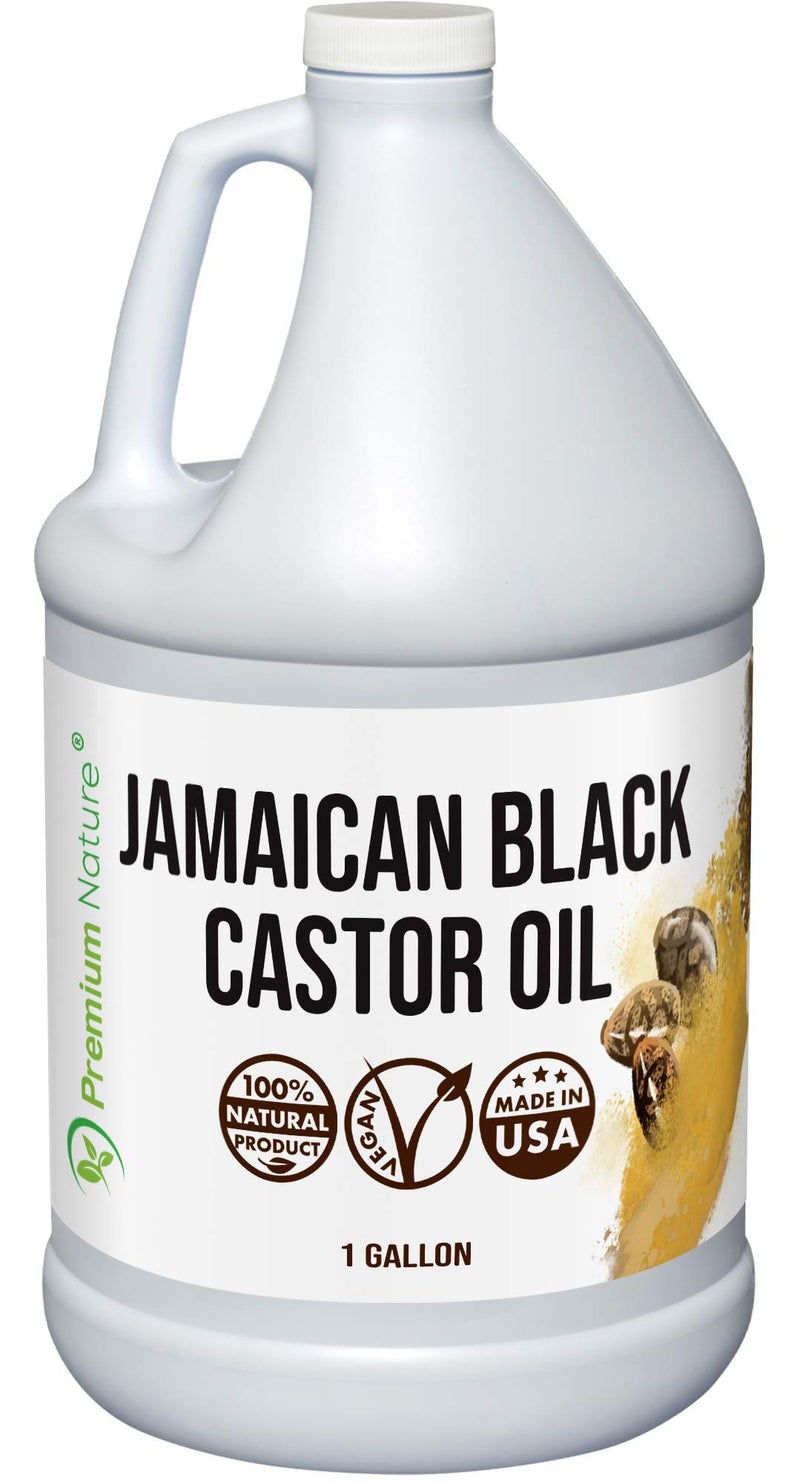Premium Nature Jamaican Black Castor Oil Hair Beard Growth Edge Control Natural Cold Pressed Organic Oil for Hair Skin Natural Products 1 Gallon Packing May Vary